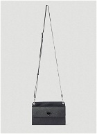 Saffiano Leather Phone Crossbody Bag in Black