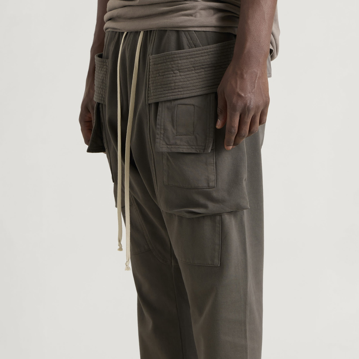 Rick Owens DRKSHDW Men's Creatch Creah Cargo Trousers in Gravel