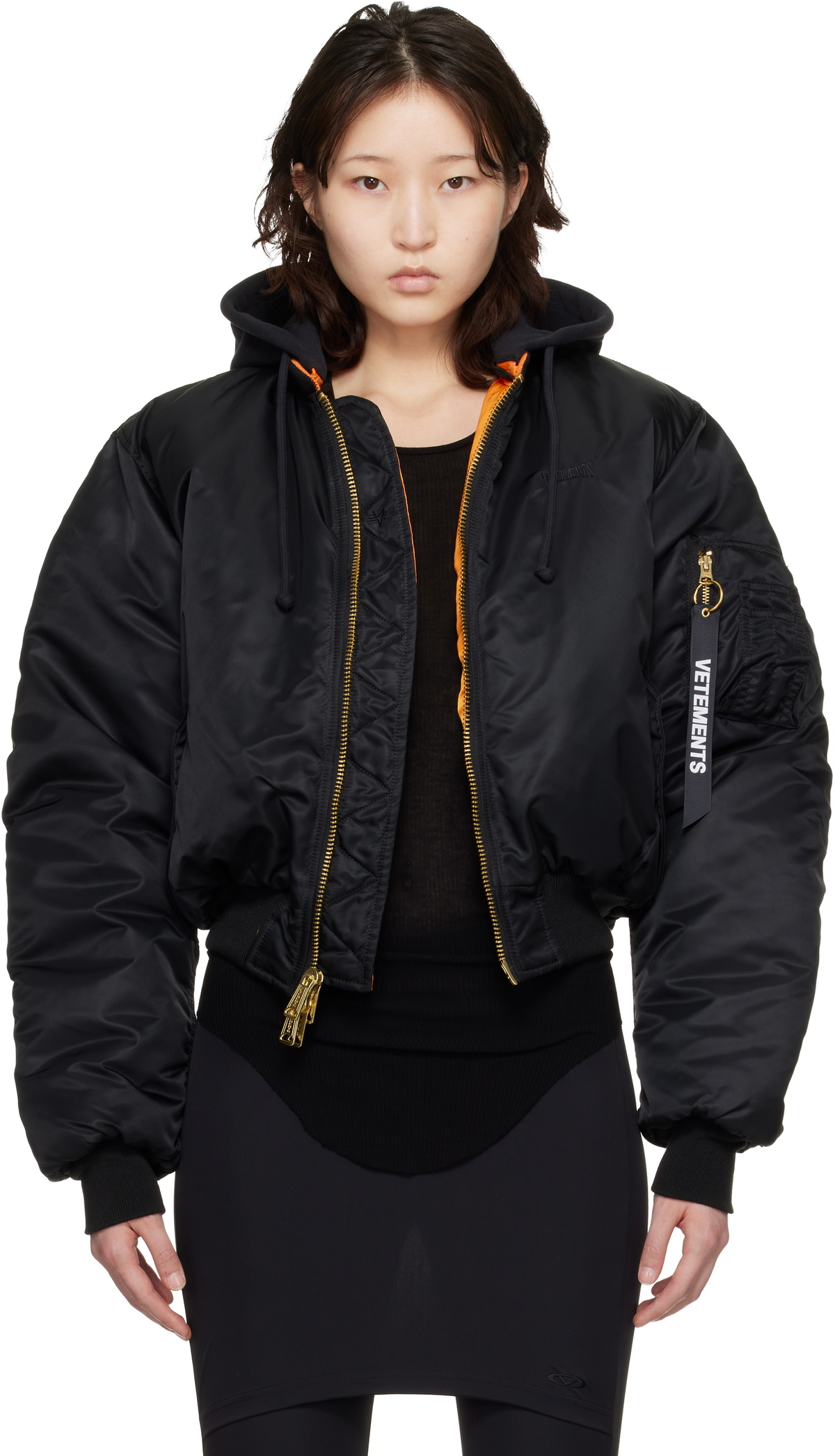 Vetements Reversible Black Alpha Industries Edition Cropped Logo