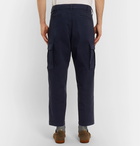 Barena - Navy Trato Cropped Tapered Cotton-Blend Twill Cargo Trousers - Men - Navy