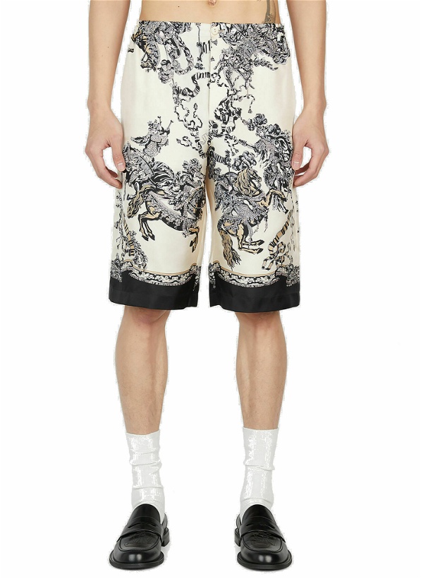 Photo: Gucci - Printed Silk Shorts in Cream