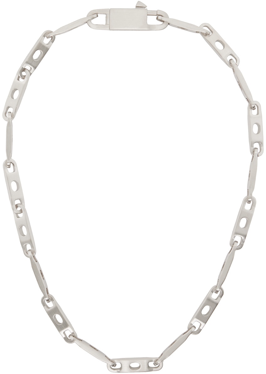 Rick Owens Silver Double Link Choker Necklace Rick Owens