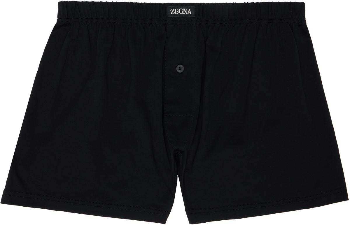 ZEGNA Black Filoscozia Cotton Boxers