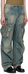 DEVOA Blue Denim Cargo Pants