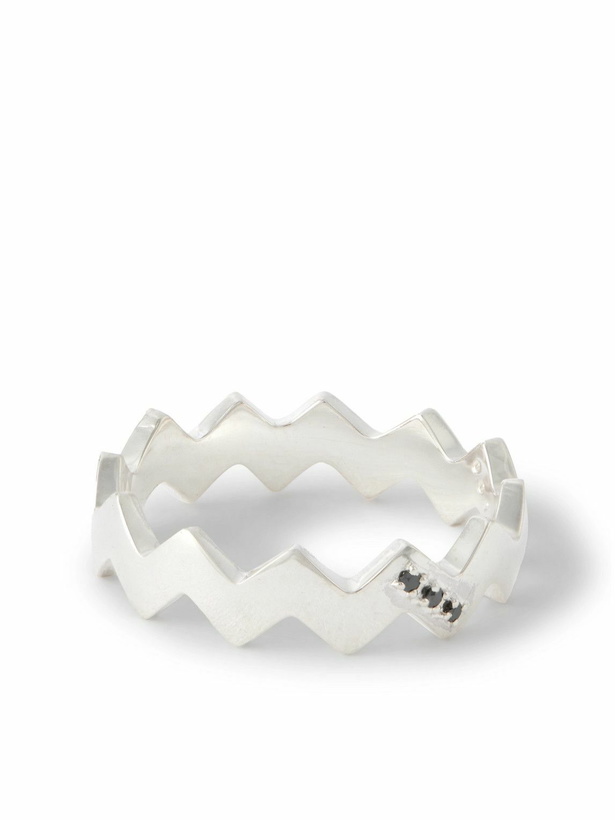 Photo: Mikia - Snake Sterling Silver Diamond Ring - Silver