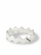 Mikia - Snake Sterling Silver Diamond Ring - Silver