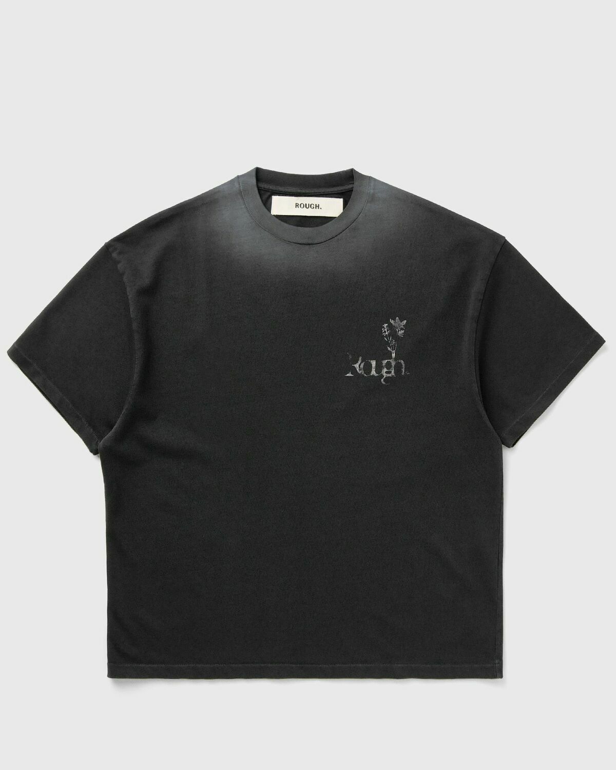 Rough. BOTANIC T-SHIRT Black Mens Shortsleefe