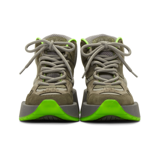 MM6 Maison Margiela Green Flared High-Top Sneakers MM6