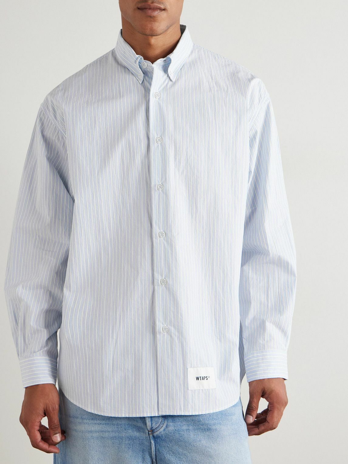 WTAPS - Striped Cotton Shirt - Blue