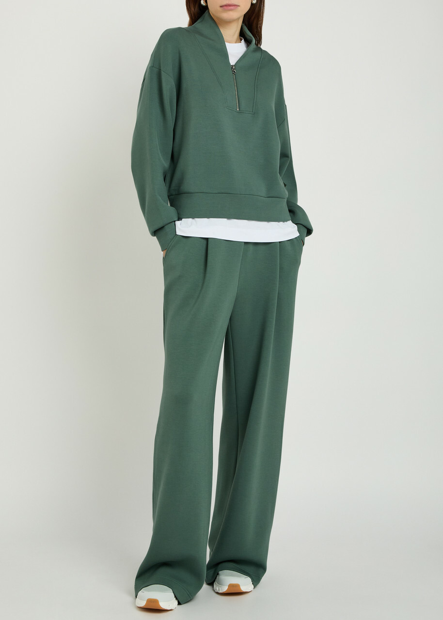 Varley The Extra Wide Leg 29.5in Stretch-jersey Sweatpants Dark Green