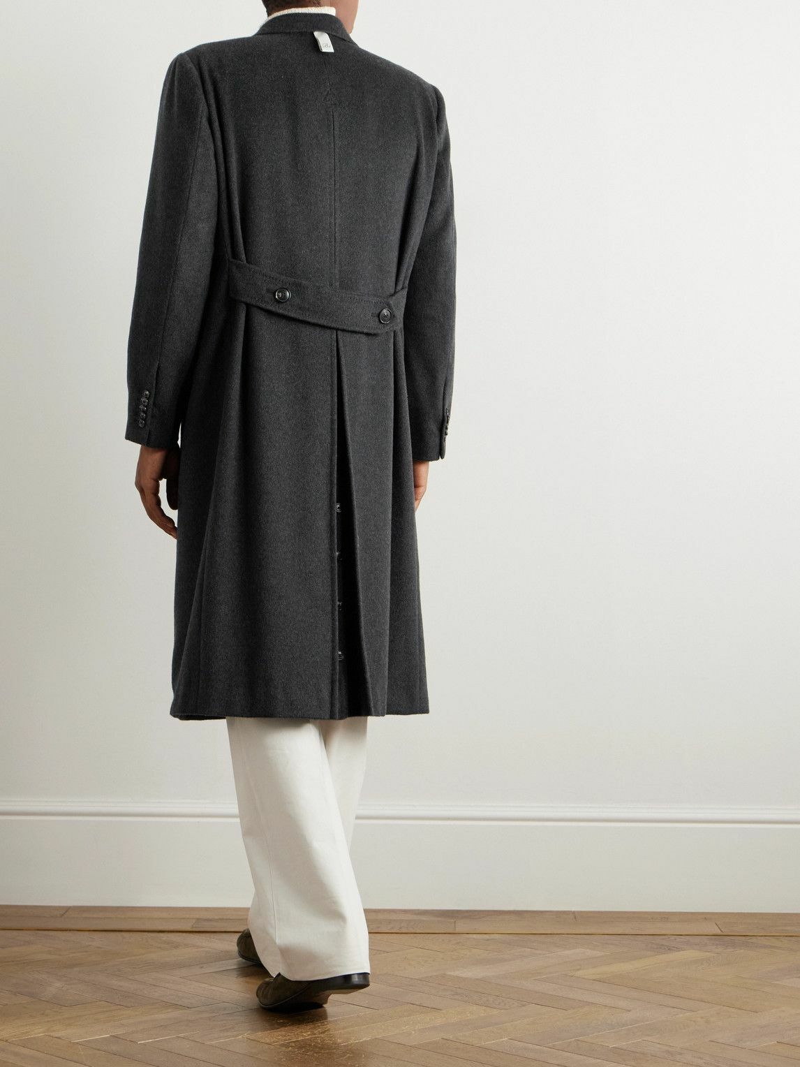 UMIT BENAN B - Posillipo Double-Breasted Brushed Cashmere Coat - Gray