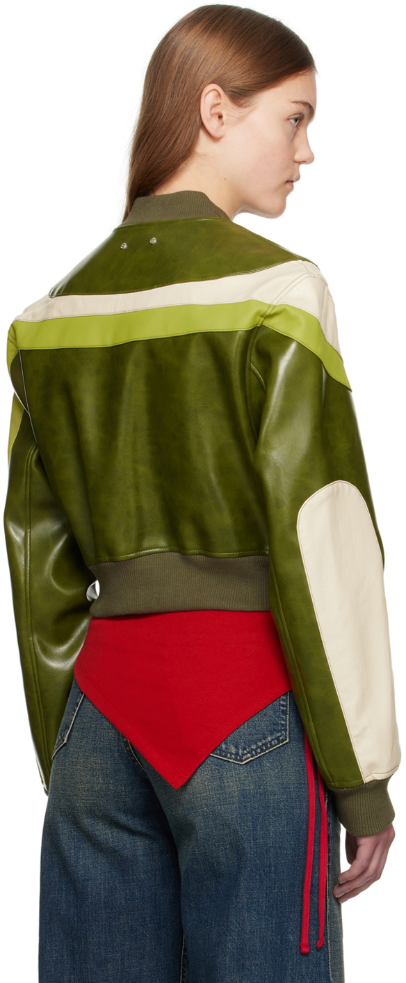 Andersson Bell Green & Beige Lilu Bomber Jacket