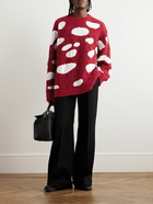 LOEWE - Mushroom Oversized Intarsia Wool Sweater - Red