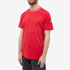 Moncler Men's Logo Ribbed T-Shirt in Red