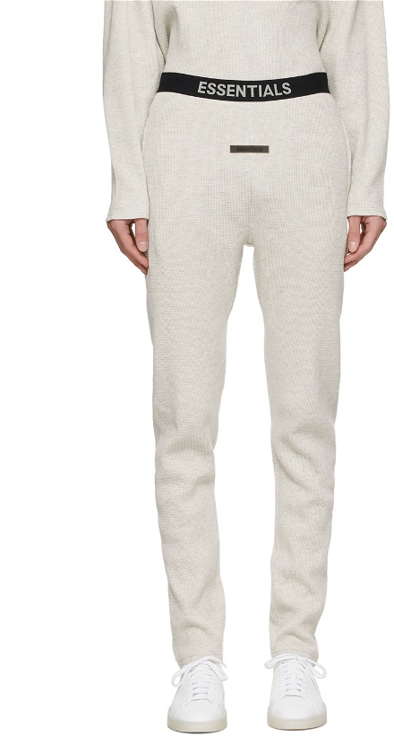 Photo: Essentials Off-White Thermal Waffle Logo Lounge Pants