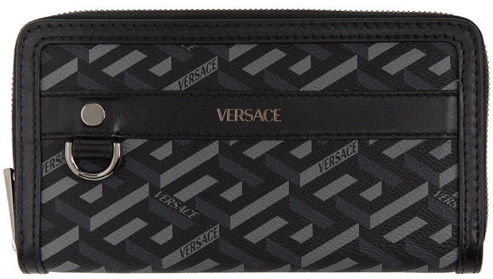 Photo: Versace Black Monogram Continental Wallet