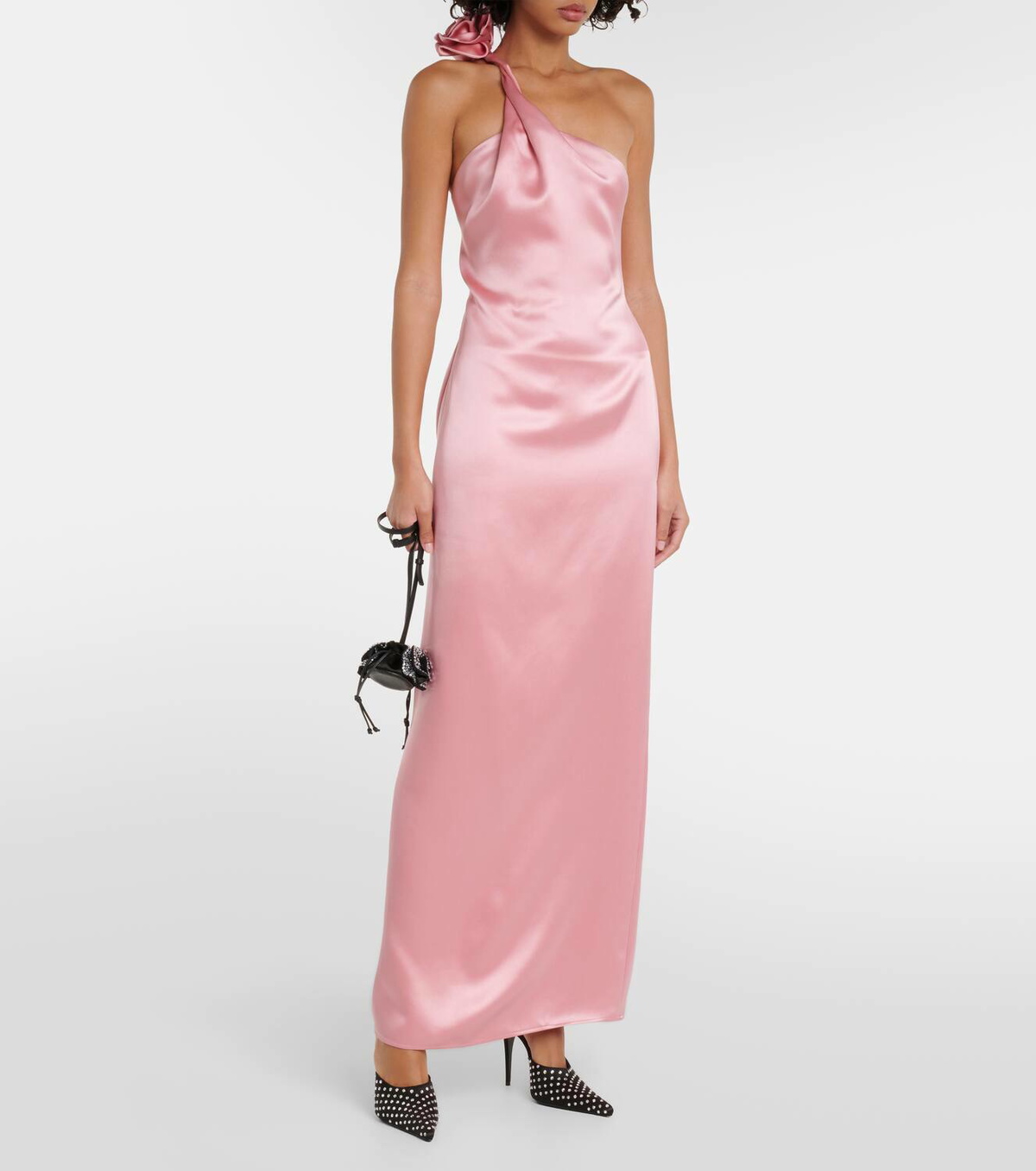 magda butrym pink floral dress MAGDA BUTRYM Ruched floral-print jersey mini dress