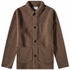 Universal Works Men's Wool Fleece Field Jacket in Brown