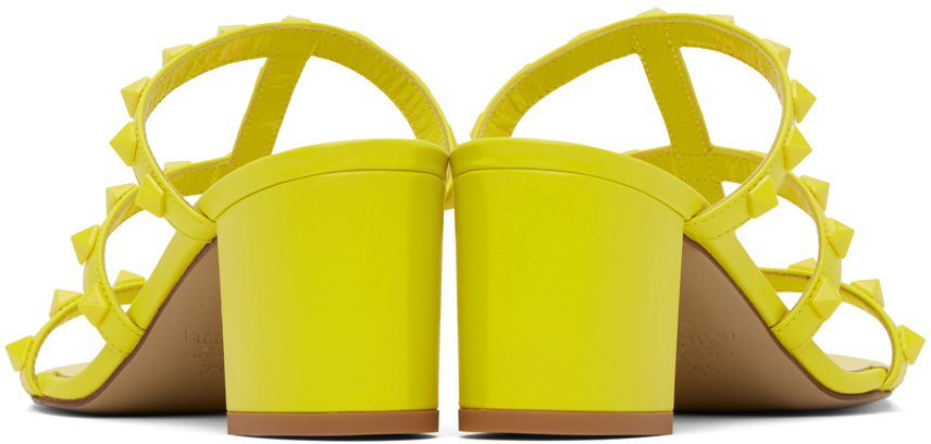 Valentino Garavani Yellow Rockstud Heeled Sandals Valentino