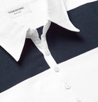 Thom Browne - Striped Cotton Polo Shirt - Men - Midnight blue