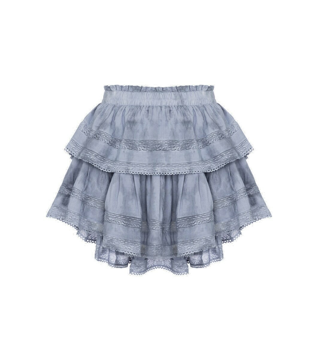 LoveShackFancy Ruffle cotton miniskirt