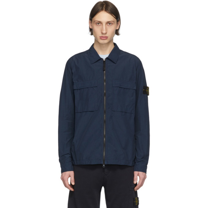 Photo: Stone Island Blue Zippered Overshirt