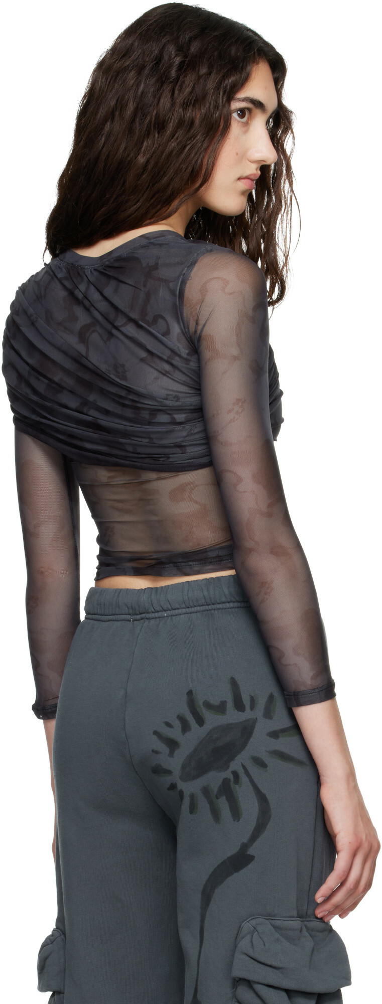 Collina Strada Black Wrapped Cardio Crew T-shirt