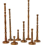 Roman & Williams Guild - Reed Set of Eight Blackened Brass Candlesticks - Metallic