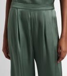 Asceno Isola pleated silk twill wide-leg pants