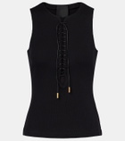 Givenchy 4G lace-up cotton-blend jersey tank top