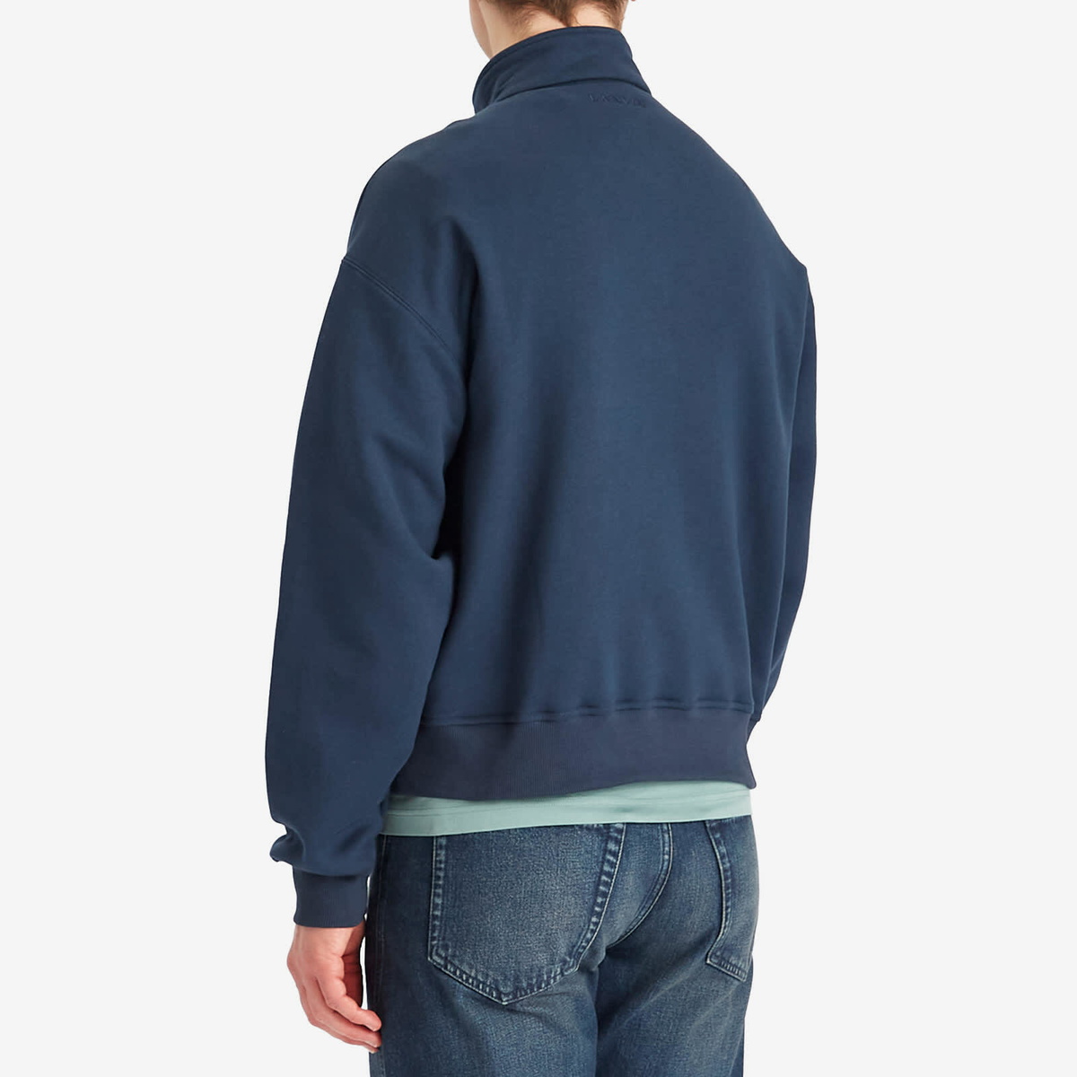 Lanvin Men's Curb Zipped Track Jacket in Petrol Blue Lanvin
