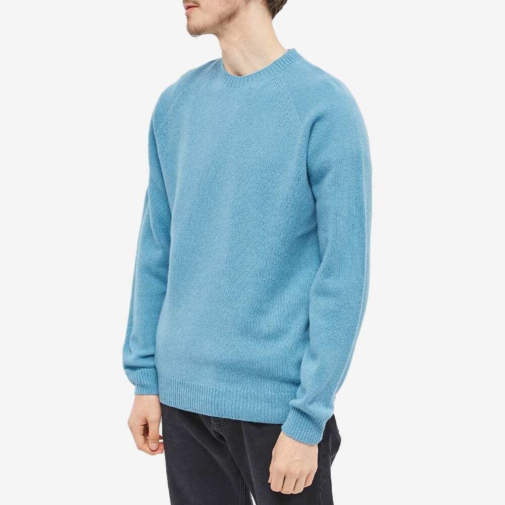 Sunspel Men's Lambswool Crew Knit in Storm Blue Sunspel