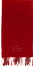Vivienne Westwood Red Embroidered Scarf