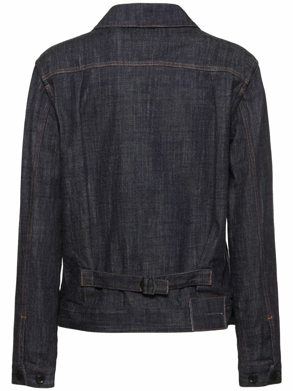 YOHJI YAMAMOTO Loose Denim Paneled Tucked Jacket