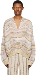 VITELLI Beige Warp Cardigan