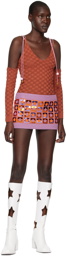 ANDREJ GRONAU SSENSE Exclusive Purple & Orange Miniskirt