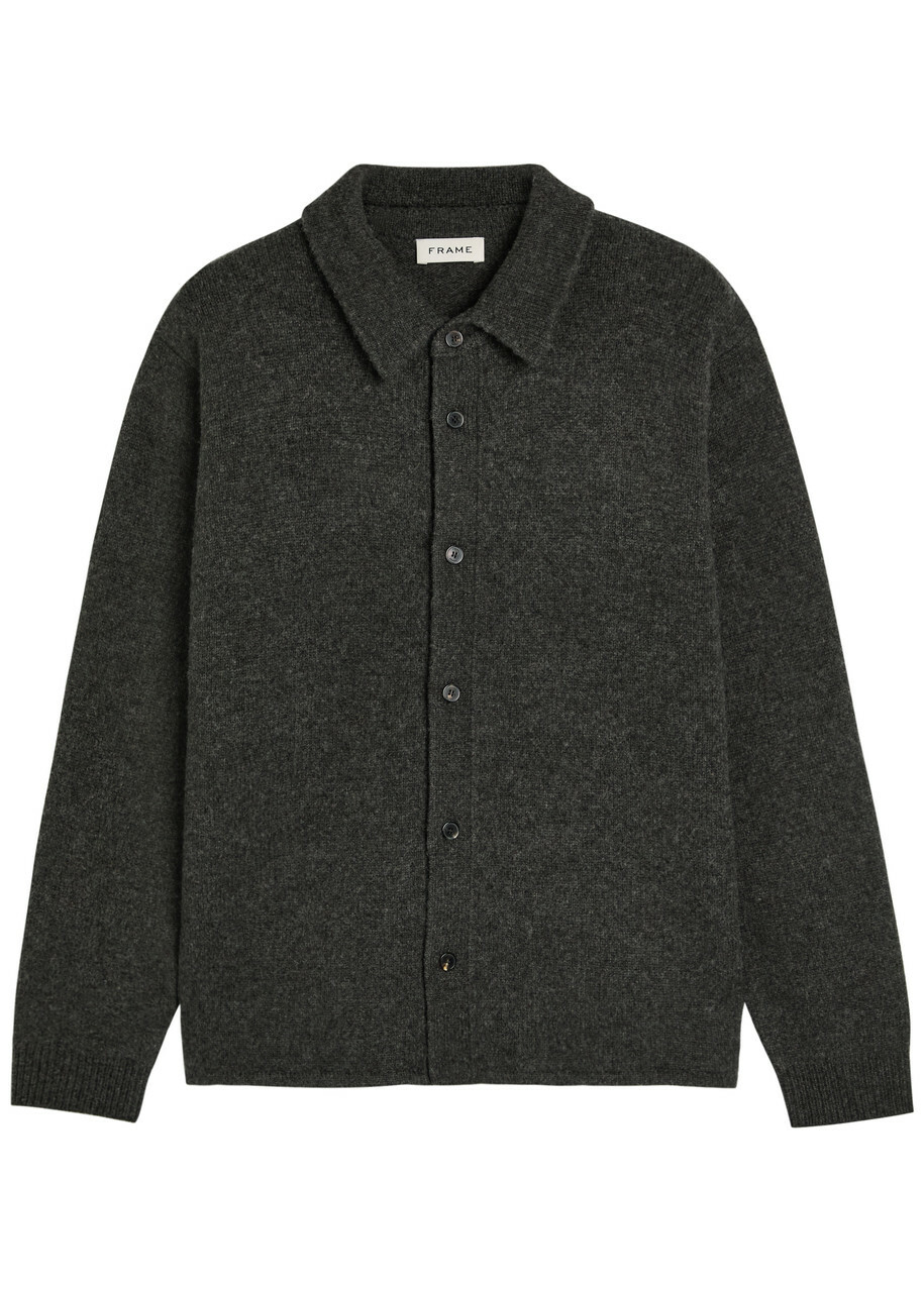 Frame Brushed Wool and Yak-blend Overshirt Charcoal