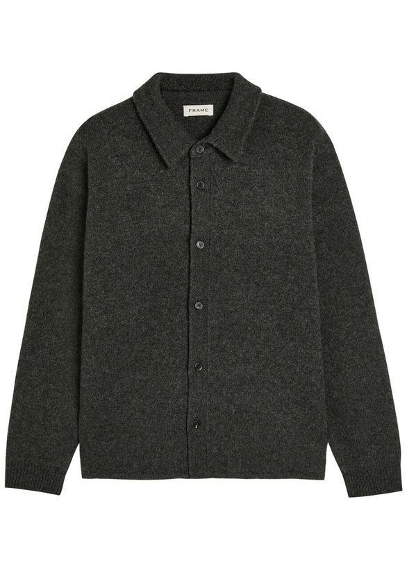 Photo: Frame Brushed Wool and Yak-blend Overshirt Charcoal