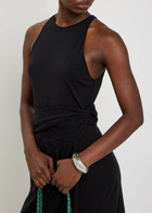 Another Tomorrow Sarong-effect Jersey Midi Dress Black