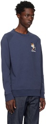 Maison Kitsuné Blue Dressed Fox Print Sweatshirt