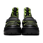 Sankuanz Black and Green Chunky Protector Sneakers