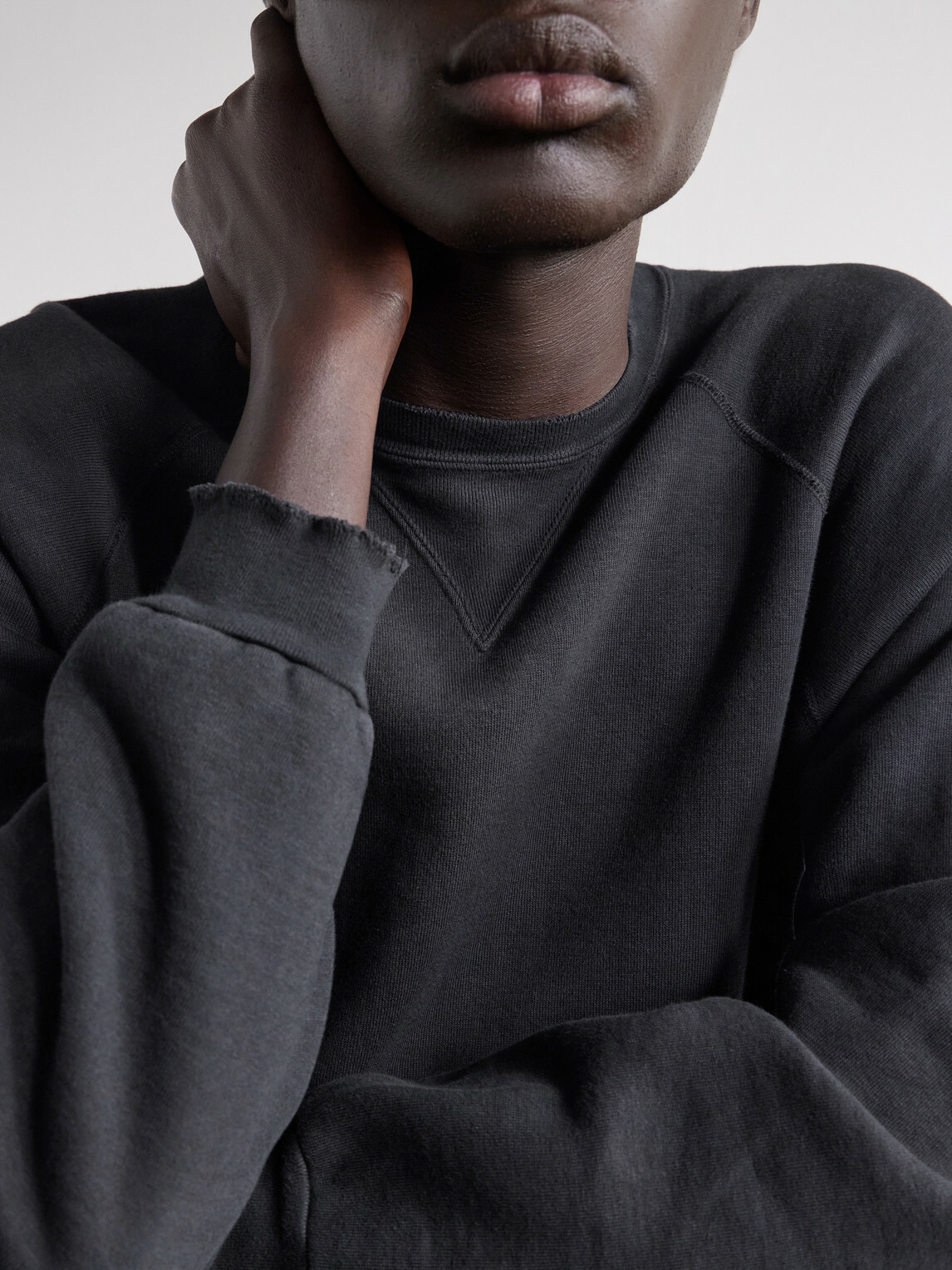 A.PRESSE - Vintage Cotton-Fleece Sweatshirt - Black
