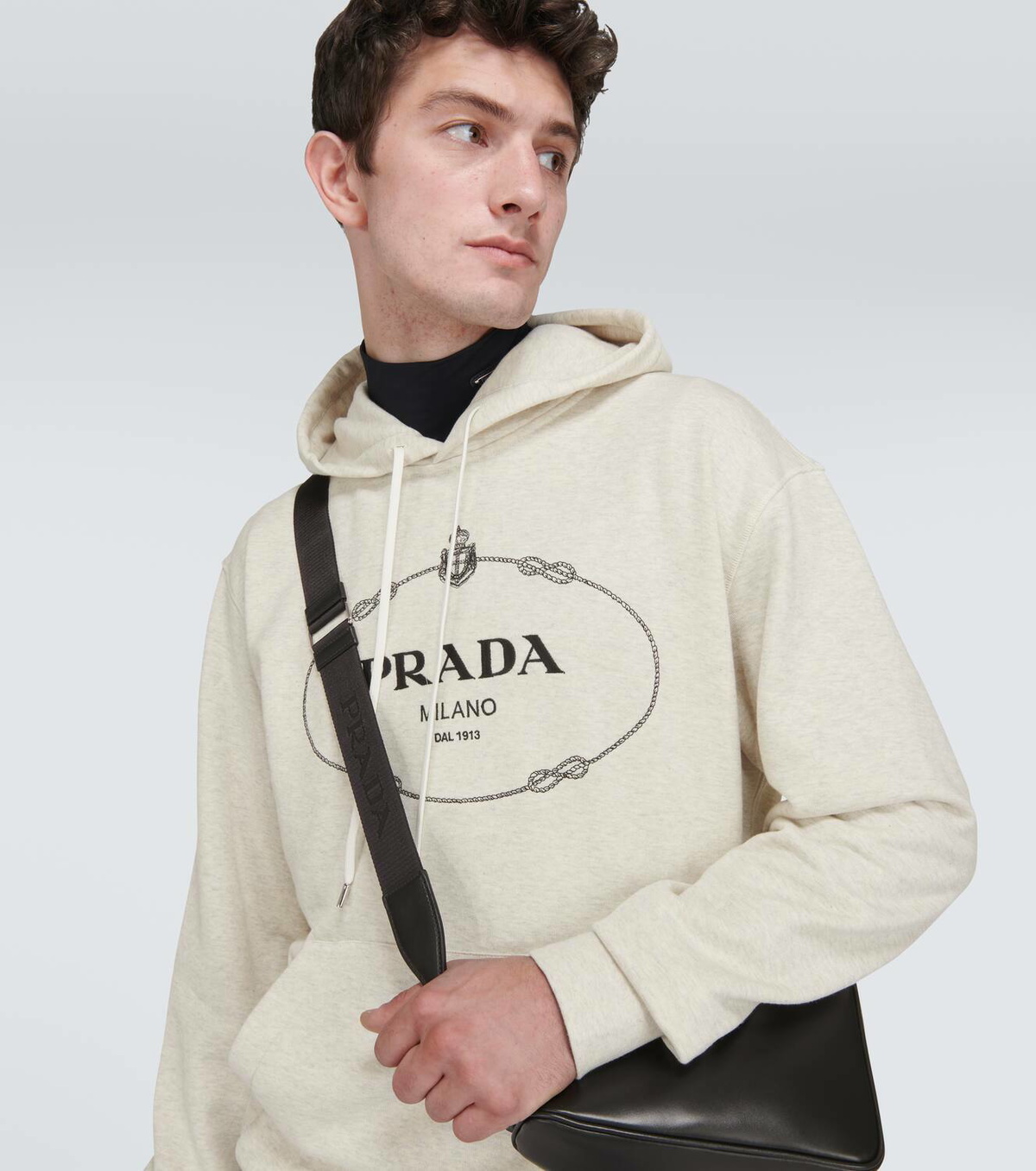 Prada Logo cotton hoodie