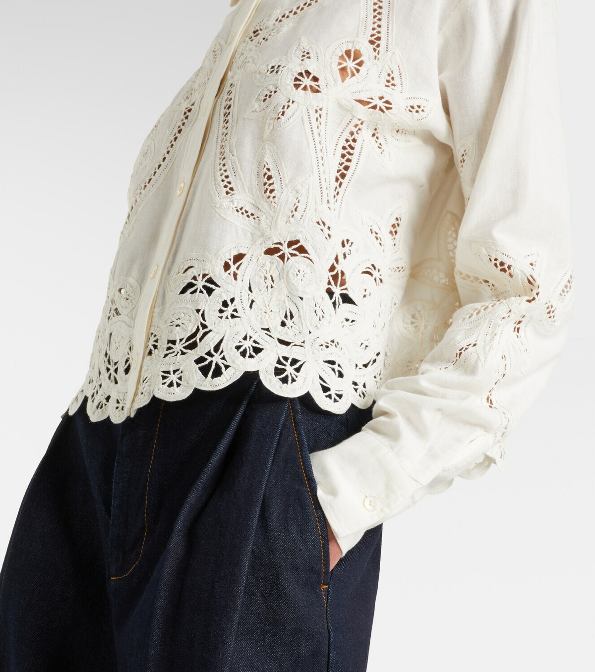 Veronica Beard Aderes cotton and linen shirt