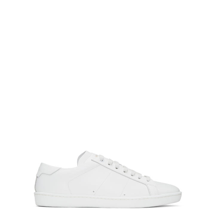 Photo: Saint Laurent White SL-01 Court Classic Sneakers