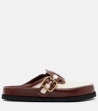 Birkenstock 1774 Boston leather-trimmed woven clogs