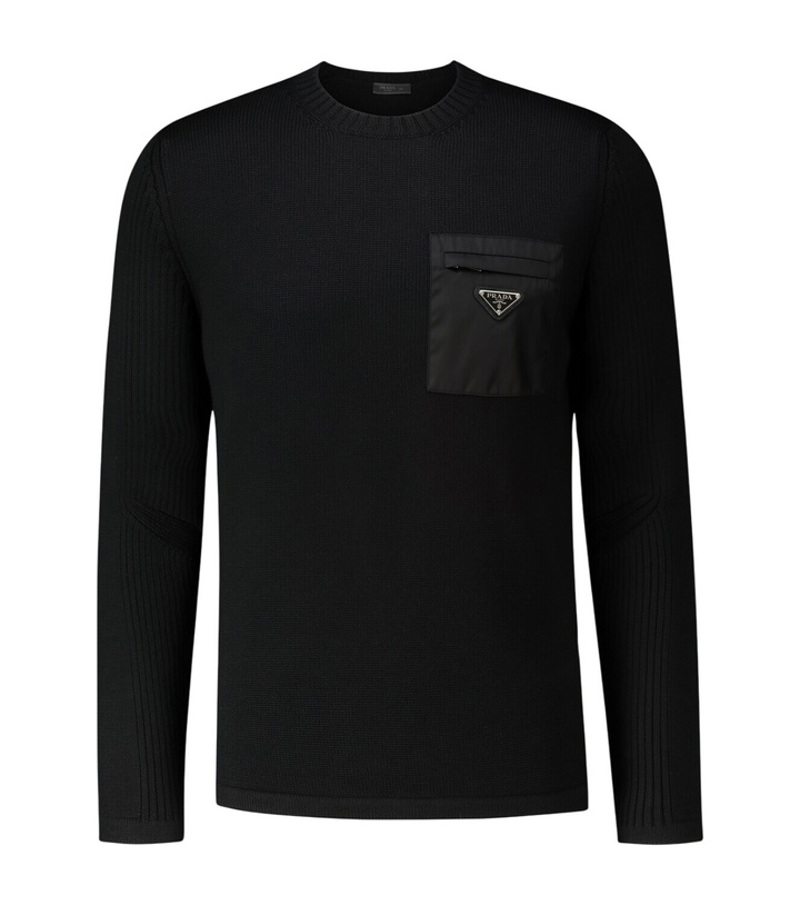 Photo: Prada Crewneck sweater with nylon pocket