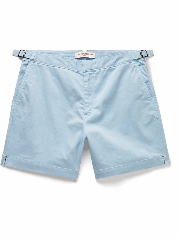 Photo: Orlebar Brown - Bulldog Slim-Fit Cotton-Blend Twill Shorts - Blue