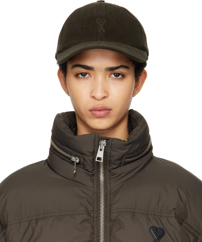 Photo: AMI Paris Brown Tonal Ami de Coeur Embroidery Cap
