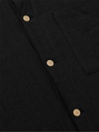 Folk - Gabe Cotton and Linen-Blend Shirt - Black